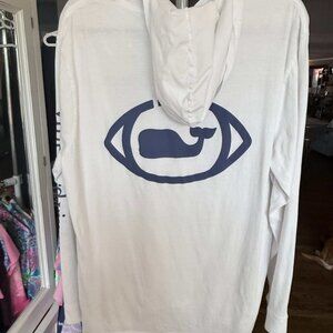 VEUC Vineyard Vines Men's XL X-Large  Football T-Shirt Hoodie White & Blue